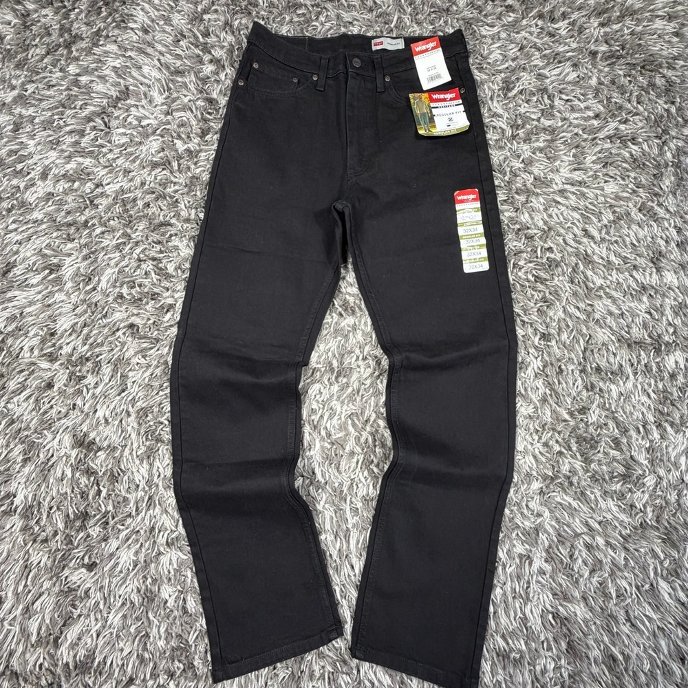 Wrangler Five Star Regular Fit Black Stretch Jeans 32x34 109TRGFCB NEW